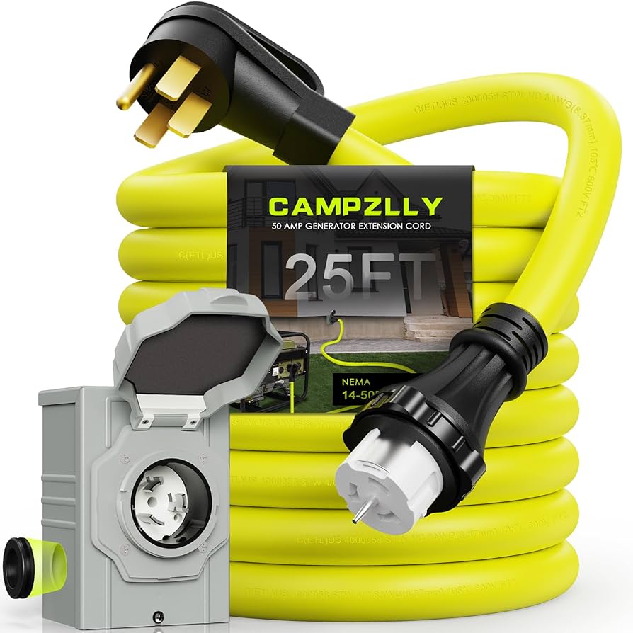 ‪ꪔ̤̮i‪ꪔ̤̮i　0509 Amazon.com : Campzlly 50 Amp Generator Cord 25FT and Power
